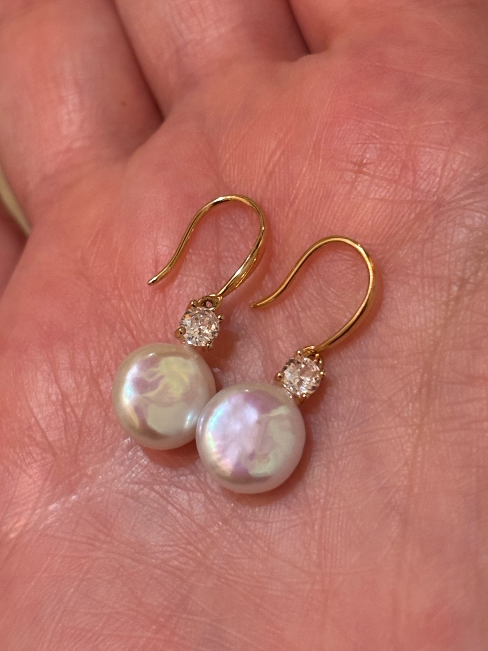 Sterling Silver And freshwater Pearl Dangle Earrings